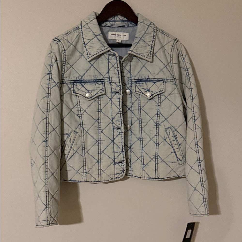 Marc New York Light Blue Quilted Jean Jacket - Picture 3 of 3